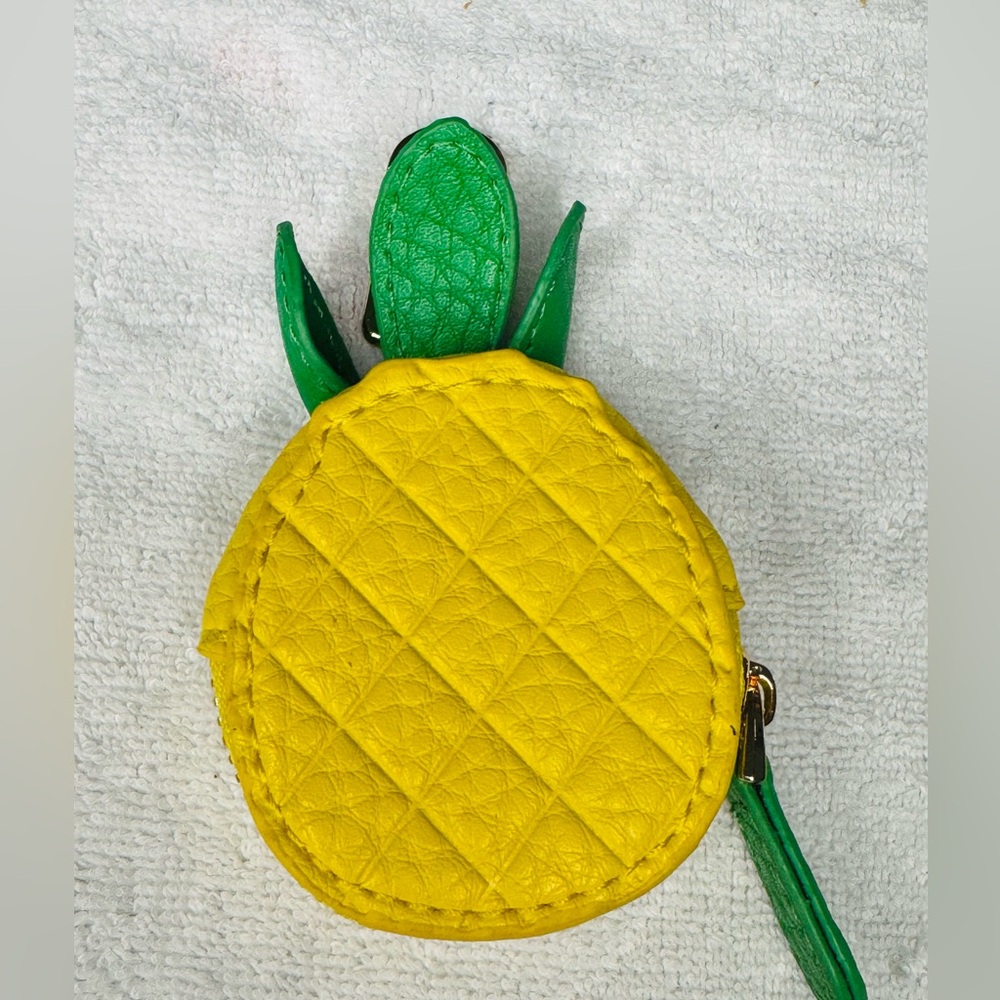 New trendy cute Yellow Pineapple Coin Purse AirTag AirPod holder bag charm